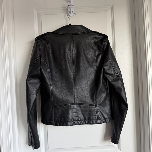 Levi’s Black Faux Leather Moto Biker Jacket — Women’s Medium - Picture 2 of 13